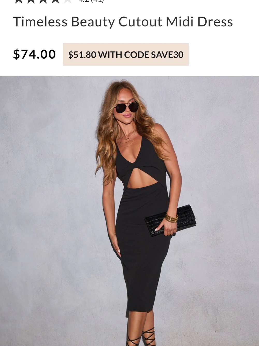 Vici Black Cutout V-Neck Midi Dress